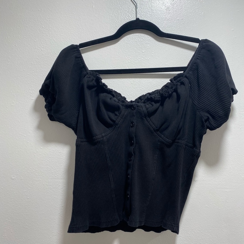 Black Off The Shoulder Crop top